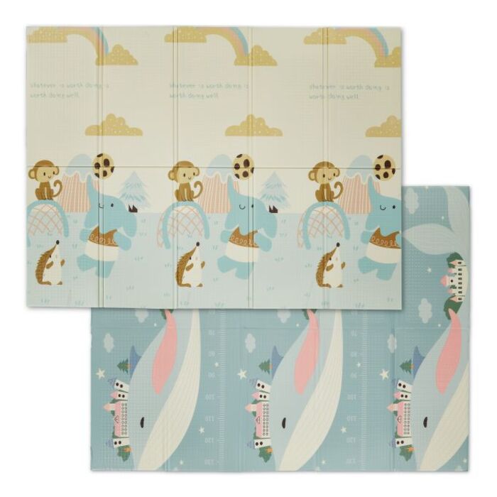 Relaxdays Foldable Play Mat with Animal Motifs