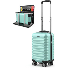 Чемодан ручної поклажі NUMADA Upfly Underseat 40x25x20 см (20 л), зелений. ABS, знімні колеса, для Ryanair, Vueling, Easyjet