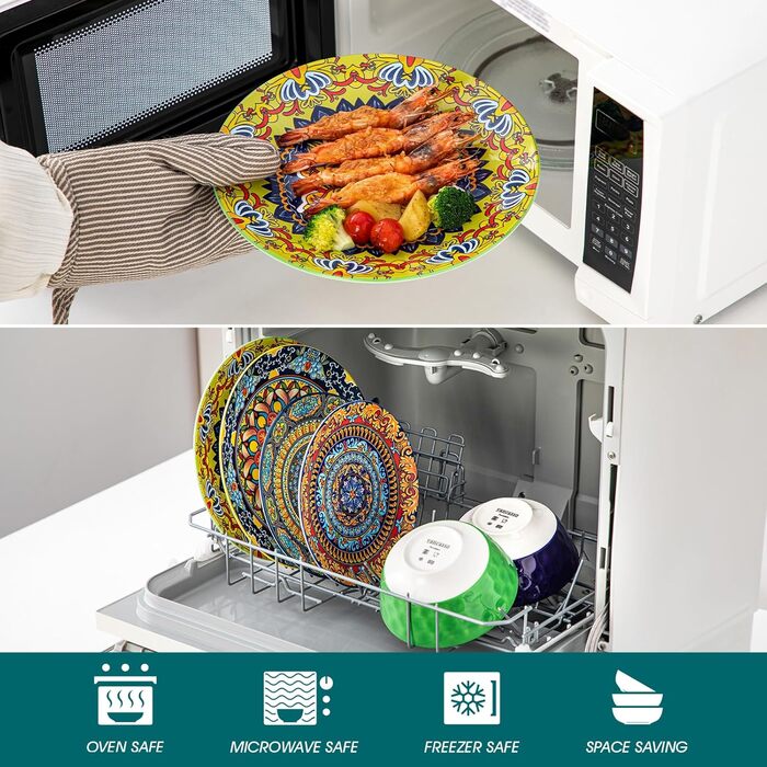 Набір посуду з порцеляни Vancasso на 6 осіб (18 предметів): тарілки, десертні тарілки, миски, серія KRVI