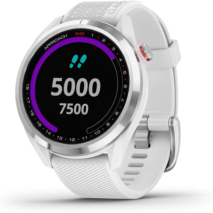 Годинник GPS Garmin S42 для гольфу, дорослий, унісекс, сірий/чорний, 43,4 x 43,4 x 11,7 мм