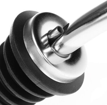 Виливники для пляшок Com-Four® 6 шт. з нержавіючої сталі – дозатор для алкоголю, олії, оцту – для бару, коктейлів, сумісний з усіма пляшками (сріблясті, з кришкою та без)