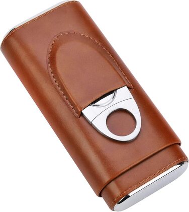 Вишуканий футляр для сигар з кедрової деревини - дорожній кейс, різак для сигар, гумодор, чохол (колір: коричневий)