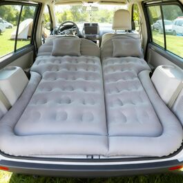 Надувний матрац для авто SUV, вантажівки та кемпінгу - матрац для заднього сидіння з електричною помпою, сірий