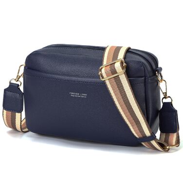 Сумка жіноча через плече Leder Umhängetasche синя з широким ременем, кросбоді, сумка-месенджер