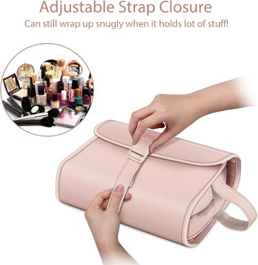 Fintie Косметичка-органайзер для подорожей, водонепроникна, велика, рожева