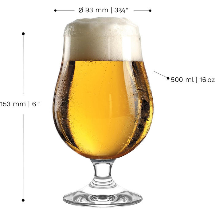Набір пивних келихів Stölzle Lausitz Berlin 6 шт, 390 мл - для Pilsner та іншого пива, кришталь, Німеччина