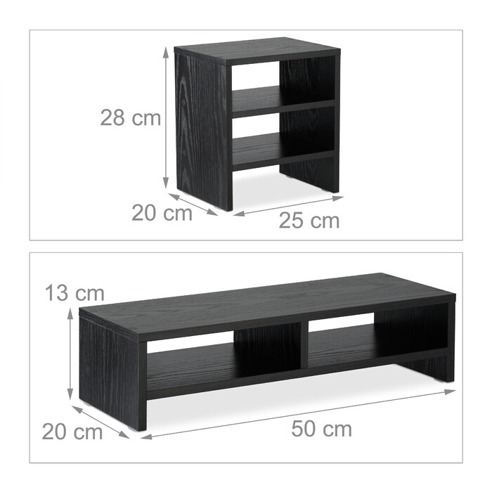 Relaxdays Monitor Stand with Shelves