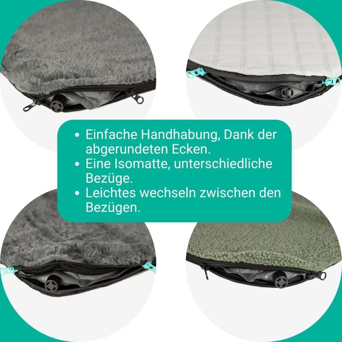 Килимок для собак у подорож: самонадувний килимок, м'який водовідштовхувальний чохол, сумка для перенесення, можна прати в пральній машині, знімний чохол, 100x70x3,5 см, 1080 г, сірий/блакитний