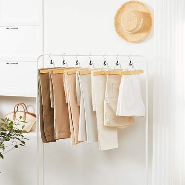 12 дерев'яних вішалок для штанів SONGMICS, антиковзаючі, обертаються на 360°, CRW007-12