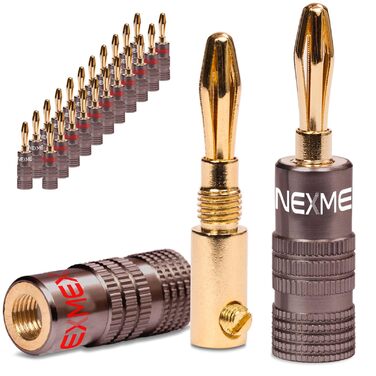 Бананові роз'єми NEXMEX 4 мм, 10 шт. Ultimate - позолочені 24K для акустичних кабелів Hi-Fi