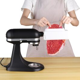 Насадка для KitchenAid – м'ясорубка HOMGEN з нержавіючої сталі, біла, для всіх моделей, м'ясокрут із зубчастими шестернями
