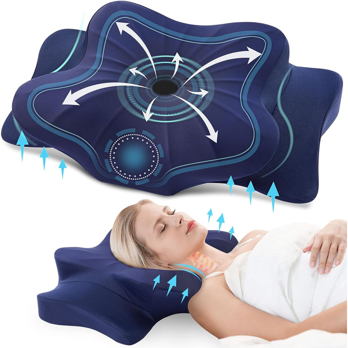 DONAMA Memory Foam Pillow Ergonomic Neck Pillow Head Pillow Side Sleeper Pillow for Side, Back & Stomach Sleepers