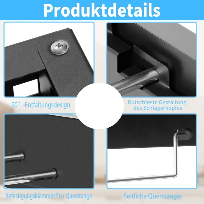 Настінний сушильник для білизни з 80 см штангами, 5 ліній сушіння, розкладний, для дому та вулиці, чорний, 80 см