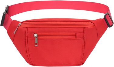 Поясна сумка на пояс для чоловіків та жінок, водонепроникна, для спорту, подорожей, фітнесу, бігу (червона)