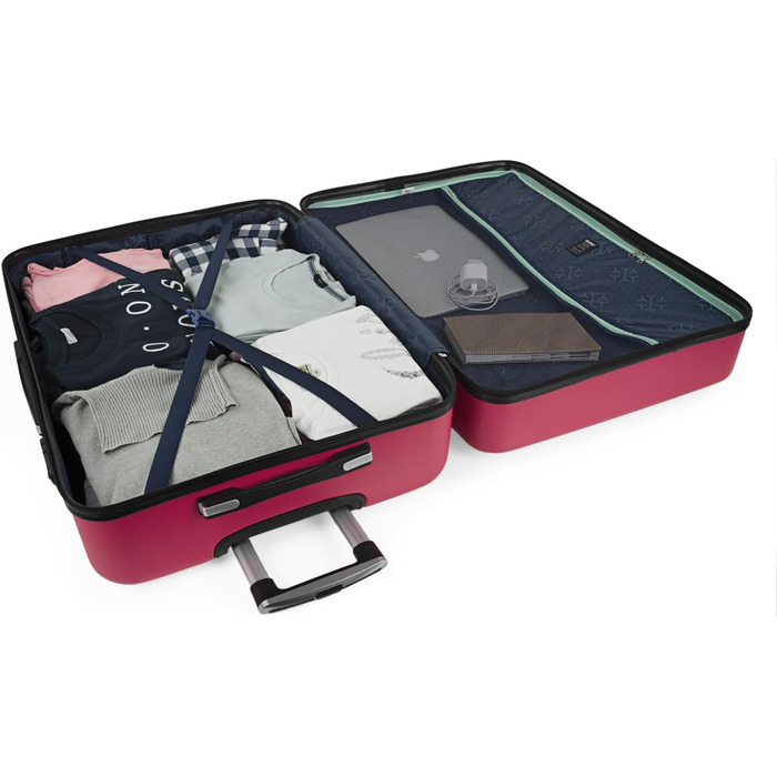 Чемодан валіза на колесах KPAT Fuchsia S+L: міцний корпус, великий вибір для подорожей