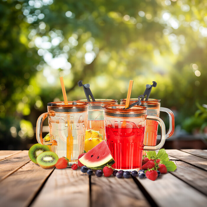 Келихи для пиття Relaxdays в наборі з 4 штук з ручкою
