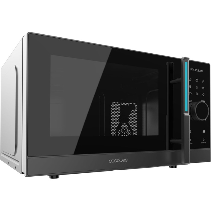 Мікрохвильова піч Cecotec Proclean 6120 з сенсорним екраном, грилем, 23 л, 800/1000 Вт, цифрова, рівномірне нагрівання, 5 рівнів потужності, функція розморожування, таймер 60 хв, обертовий піднос 285 мм