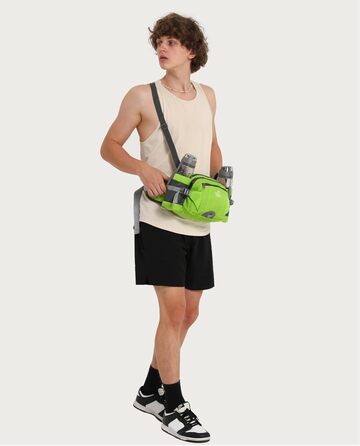 Водонерозуміла поясна сумка Waterfly з тримачем для пляшки, регульованим ремінцем, кишенею для телефону, для хандлінгу собак, піших прогулянок, подорожей, кемпінгу (світло-зелена)