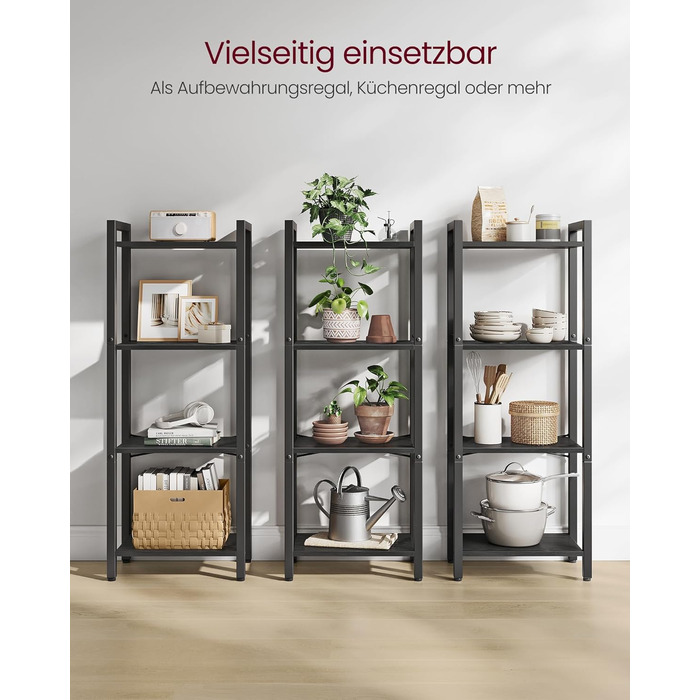 VASAGLE 4-Tier Regal mit offener Ablage