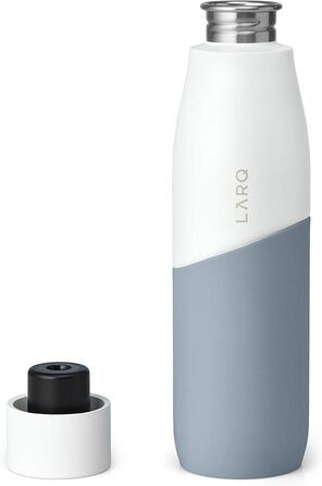 LARQ Movement PureVis 950ml – UV Self-Cleaning Stainless Steel Bottle with Silicone Sleeve | Lightweight, Shockproof, Keeps Water Cool | Fitness, Running & Outdoor Activities, (710 ml, White/Pebble)