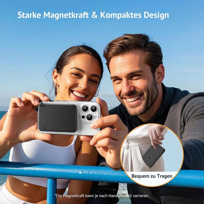 Powerbank MagSafe 10000mAh 22.5W з магнітним кріпленням, USB-C, LED-дисплеєм. Сумісний з iPhone 16/15/14/13/12 Pro Max, Galaxy та іншими пристроями. Чорний