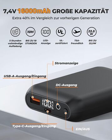 Електрична гріюча жилетка Topdot для чоловіків з Powerbank 7.4V 16000mAh, 8 нагрівальних зон, 3 температурні режими, для активного відпочинку, катання на лижах та риболовлі