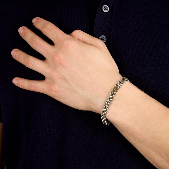 Браслет чоловічий Maserati Jewels з нержавіючої сталі, 21 см, сріблястий (JM320AST08)