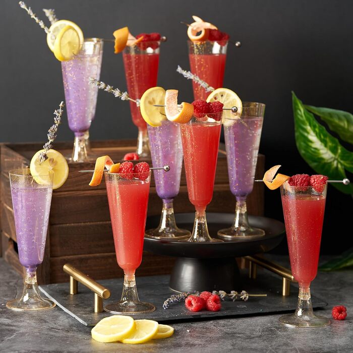 50 Преміум пластикових келихів для шампанського MATANA 150мл - багаторазові келихи для коктейлів, десерту, вина. Ідеально для вечірок та свят!