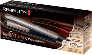 Випрямляч для волосся Remington S8593 Keratin Protect: професійний, з датчиком захисту, кератин-керамічне покриття з мигдалевою олією, цифровий дисплей, 160-230°C