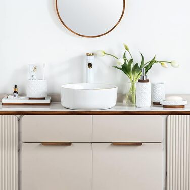 Набір аксесуарів для ванної кімнати керамічний 4 предмети в ретро стилі, дозатор для мила та тримач для зубних щіток, мармур