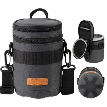 Чохол для об'єктива Tarion: захисний, водонепроникний, з жорстким дном, сумісний з Canon, Nikon, Pentax, Sony, Olympus (Dunkelblau, L)