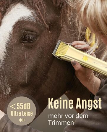 Машина для стрижки коней Oneisall бездротова, потужна, 7000 обертів, для густого та сплутаного волосся, чорна