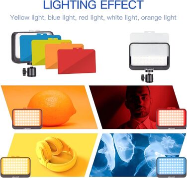 LED відеосвітло UBeesize 2 шт. з регульованим штативом та фільтрами для відеоконференцій, стрімінгу та YouTube