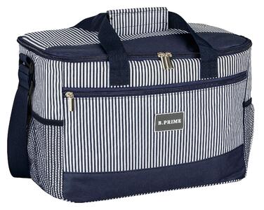 Термосумка B.PRIME 20L Classic Navy-Blue Striped - Ідеальна для пікніка, подорожей та відпочинку на природі