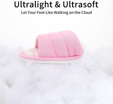 Тапочки халатні з відкритим носком для жінок та чоловіків, м'яка бавовна, піна з пам'яті, сліпони, тапочки для спальні (37/39.5 EU, рожеві)