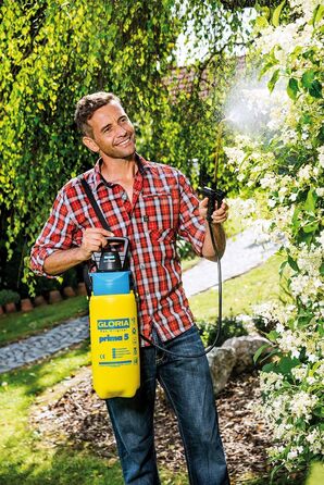 GLORIA Pressure Sprayer AutoPump Set | Garden Sprayer | 5 L Capacity | Sprayer with Battery/Rechargeable Battery Operation | No Tiring Pumping | Automatic Pressure Build-up | Consistent Spray Pattern