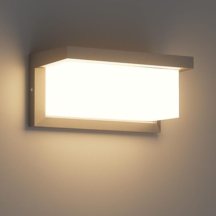 Klighten LED Outdoor Wall Light, IP65 Waterproof Outdoor Wall Light, 3000K, Rectangular Wall Light for Indoor and Outdoor Use, Patio, Garden, and More. Anthracite
