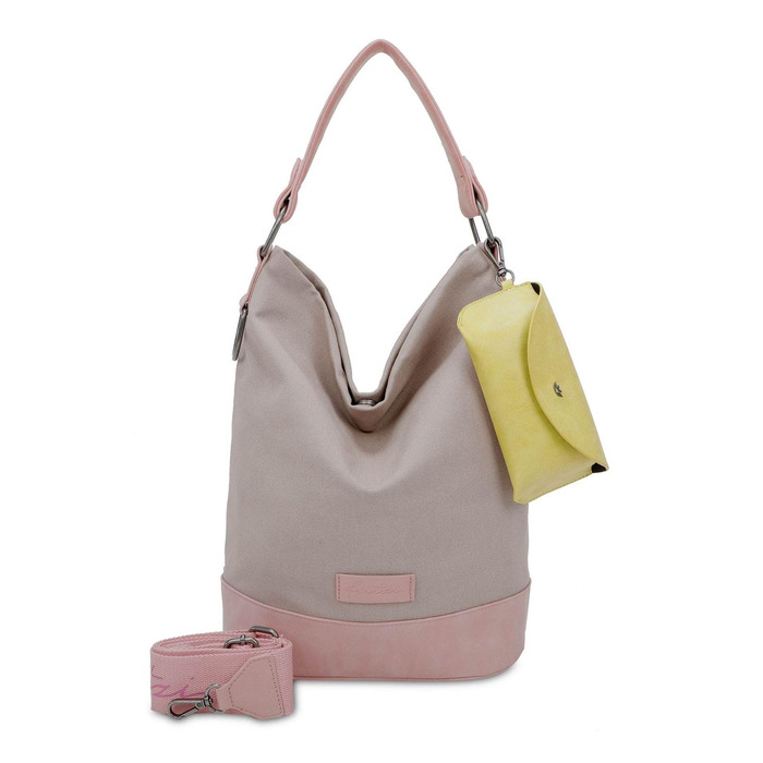 Сумка жіноча Fritzi Izzy Olga Canvas Hobo (бавовняний мікс) через плече, міська/пляжна, веганська, знімний чохол для окулярів, 37x27x17 см, чорний, рожевий, помаранчевий, зелений, блакитний, рожевий, фіолетовий, м'ятний, бежевий