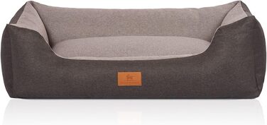 Knuffelwuff 14096-006 Dog Bed, Dog Basket, Dog Sofa, Dog Cushion, Dog Basket Cover Washable Tunnel XL (Black-Gray, L 85 x W 63 x H 23 cm)