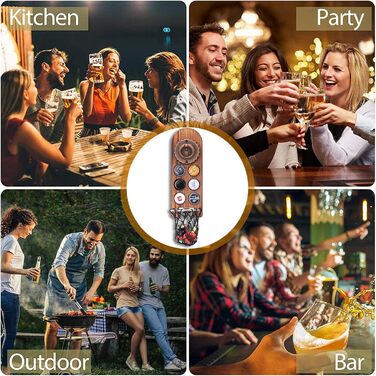 Bottle Opener Wall Mounted with Bottle Cap Collector, Magnetic Bottle Opener Wall, Wall Bottle Opener with Catch Basin, Beer Gifts for Men, Dad, Husband, Bar Accessories for Home, Outdoors (Style 6)