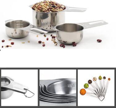 Набір мірних ложок Meiyijia з нержавіючої сталі (7+7 шт.)