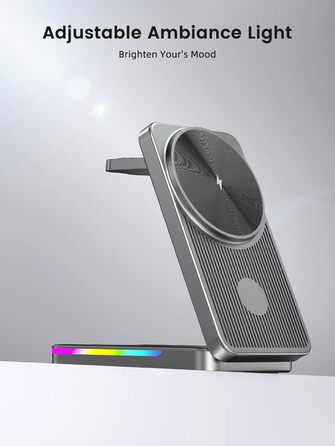 Магнітна бездротова зарядка 3-в-1 для Samsung Galaxy S26 Ultra, S25, Z Fold 7, Z Flip 7, Galaxy Watch Ultra/8/7/6 та Buds Pro 3 (Сірий)