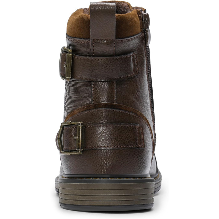 Мотоциклетні черевики Bruno Marc для чоловіків: стильні ботинки на шнурівці з блискавкою, коричневі (44 EU)