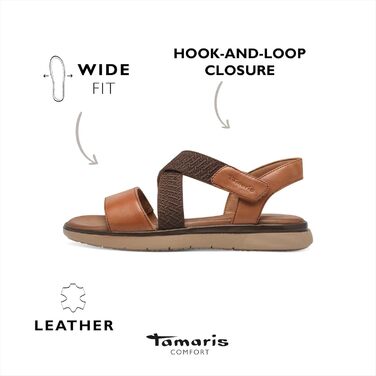 Босоніжки жіночі Tamaris Wide FIT 8-88600-44, 38 EU, колір Nut (бежевий), широка колодка