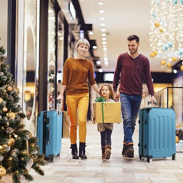 Набір валіз LEADZM 3 шт. з захистом кутів, ABS, телескопічна ручка, ручна поклажа, контрастне забарвлення (кремово-білий)