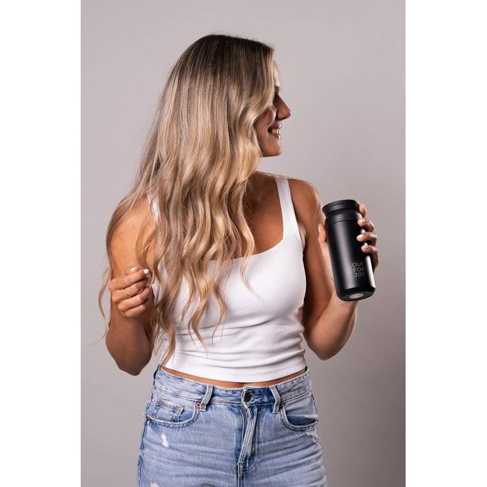 Термокружка з нержавіючої сталі 350 мл | Термокружка для кави та чаю на винос | З подвійними стінками, ізольована, не протікає | Travel Tumbler | Зберігає тепло 4 години / холод 8 годин (Чорний Midnight)