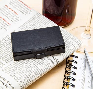 ZNAP® Slim Wallet - Тонкий картхолдер для чоловіків з RFID захистом, чорний (12 карт)