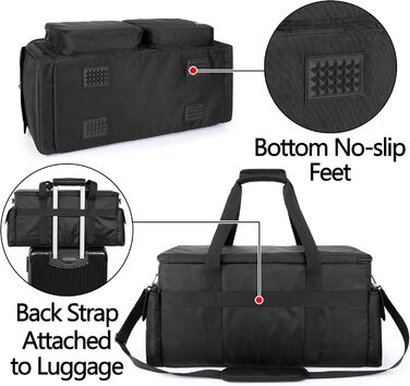 Сумка для DJ Trunab з органайзером для кабелів, знімним м'яким дном та 9 перегородками. Містка сумка для DJ-обладнання, музичних інструментів та аксесуарів