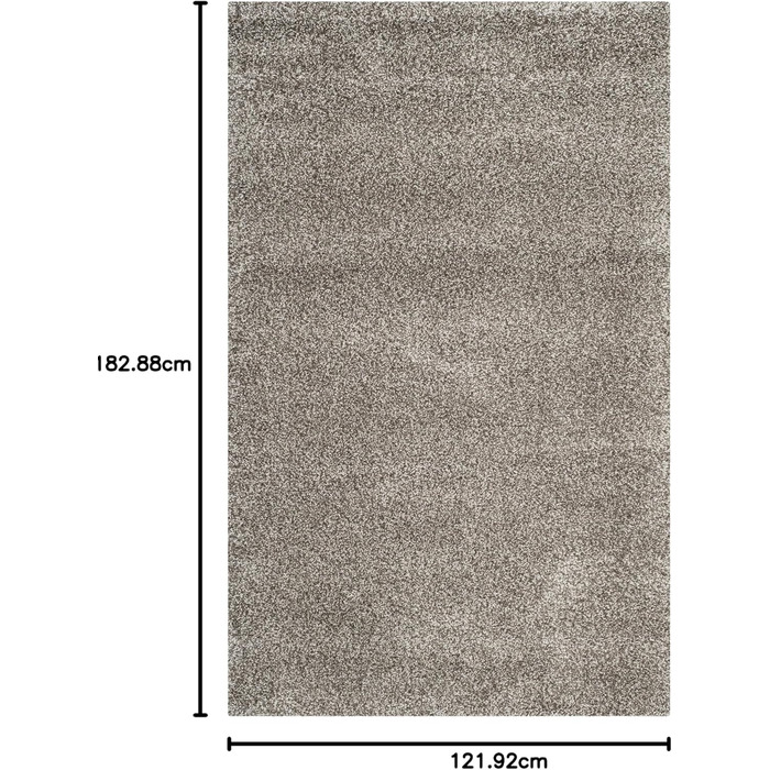 Килим SAFAVIEH Zottelig Milan Shag Collection - високий ворс, сірий, 91 x 152 см (слонова кістка та блакитний)