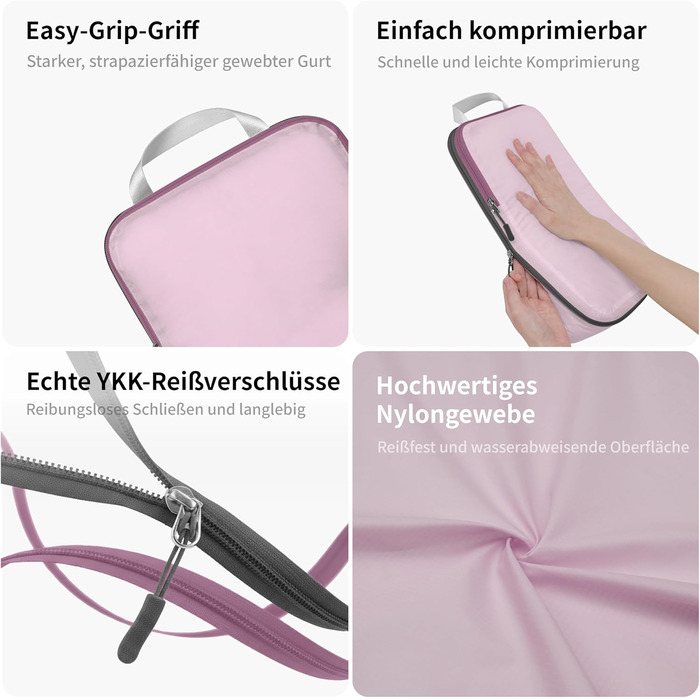 Набір кубиків-органайзерів для подорожей Cipway Kompressions, 6 шт. (білий, Mauve Pink)